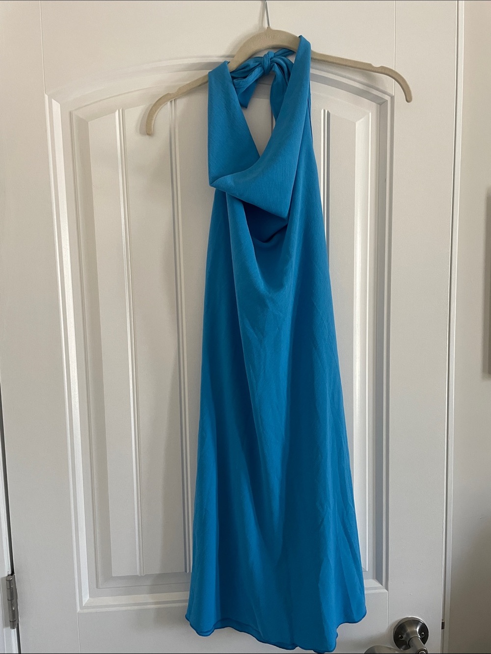 See You Monday Turquoise halter tie Maxi Dress